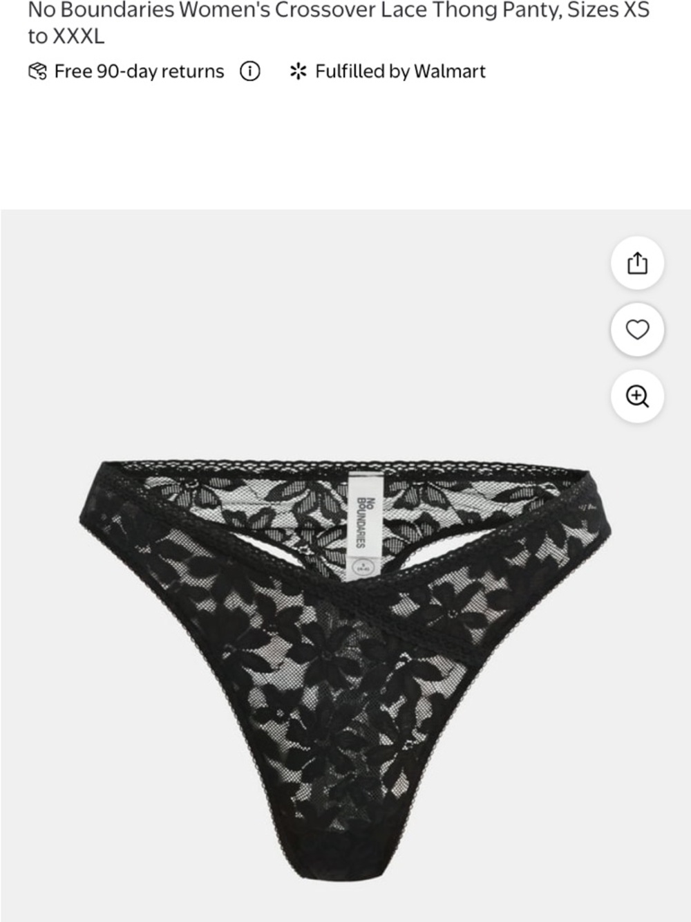 No Boundaries Black Lace Thong